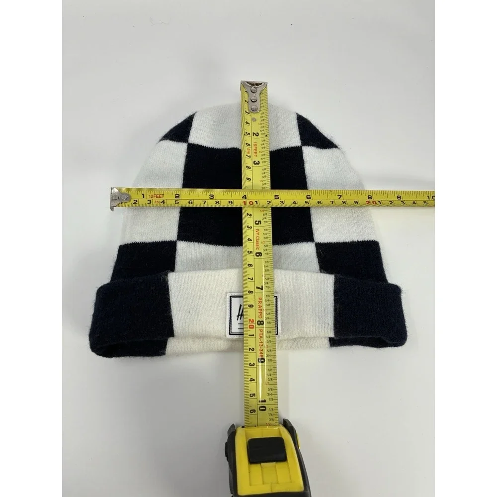 Herschel Supply Co Beanie Hat Checkerboard Black White Knit Cuff Elmer‎